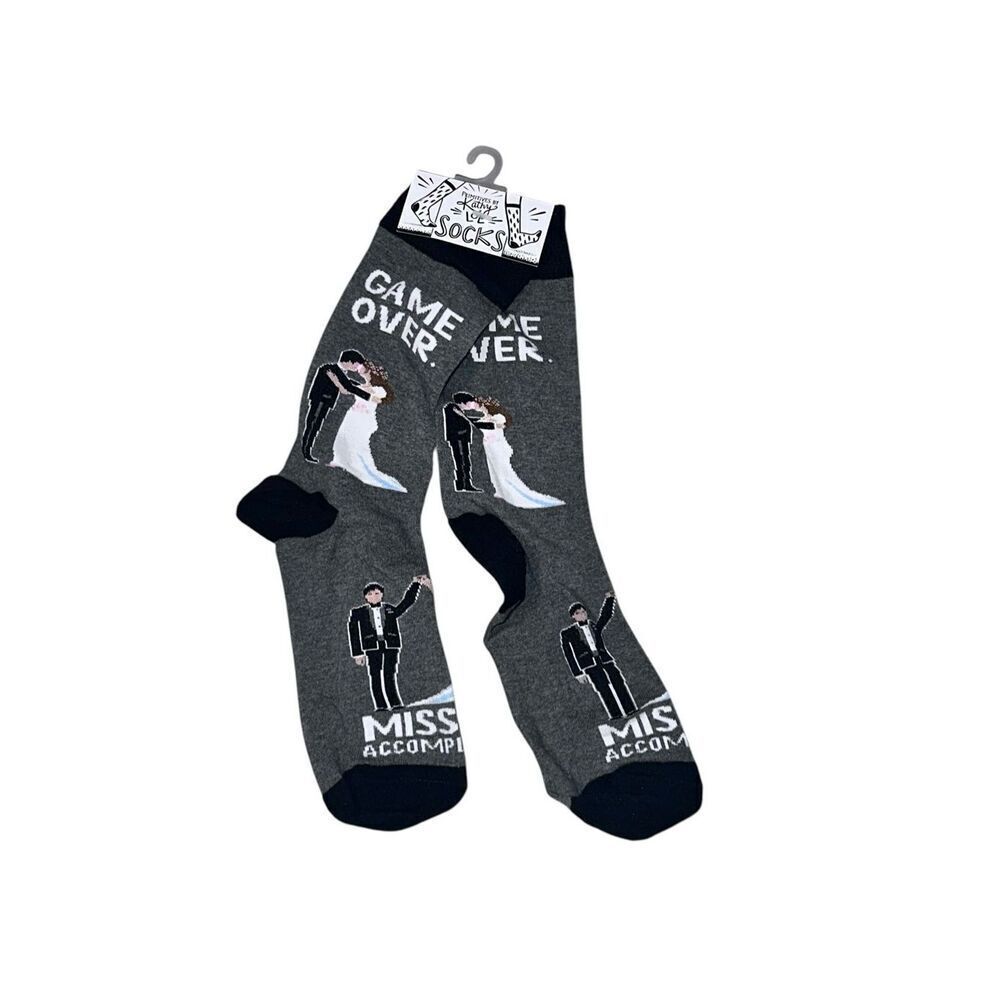 NEW WITH TAGS‎ Nice men Game Over Mission Accomplished Socks GREAT GIFT FOR SOCK